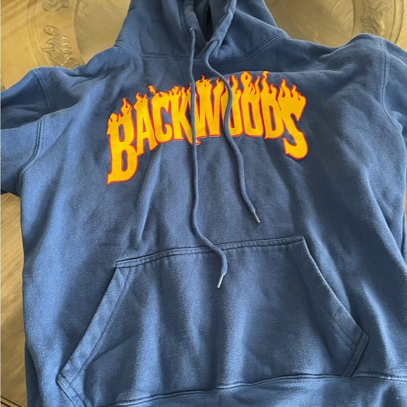 Blue Backwoods Hoodie with Logo - Picture 1 of 3